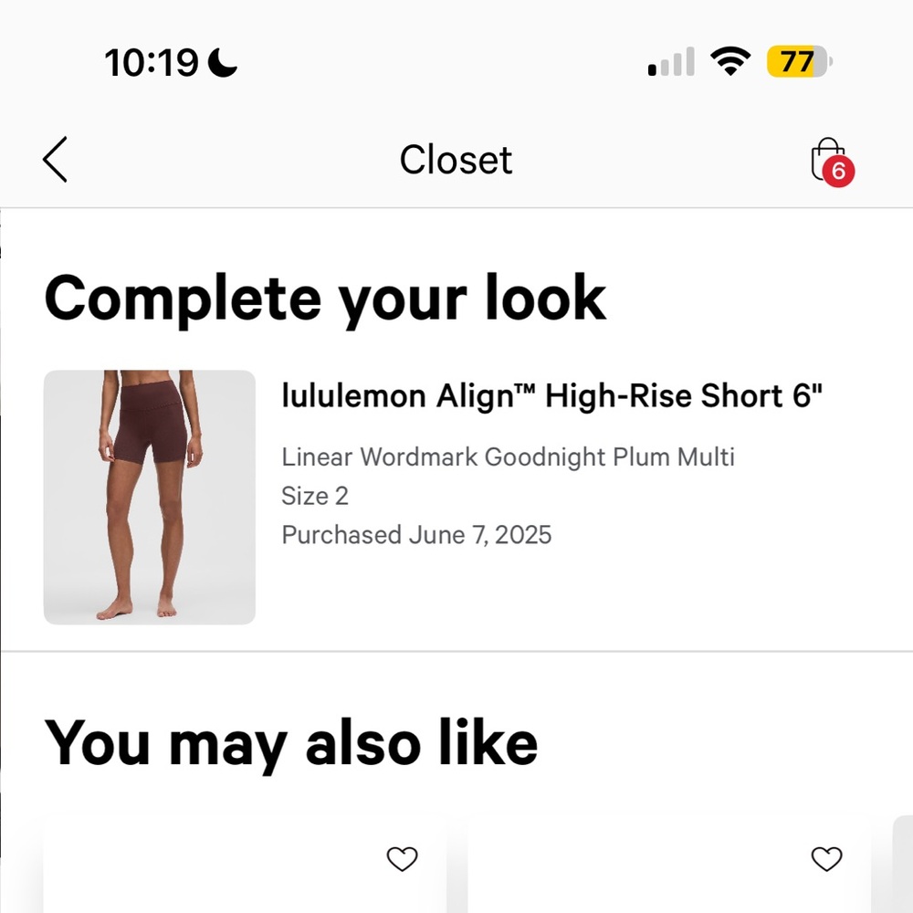 Lululemon 6” Align Shorts